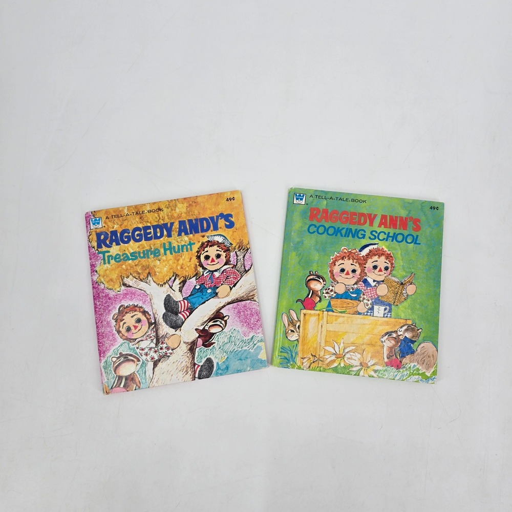 Vintage 1974 Raggedy Ann Tell-A-Tale Books Lot of 2 Whitman Children's Books
